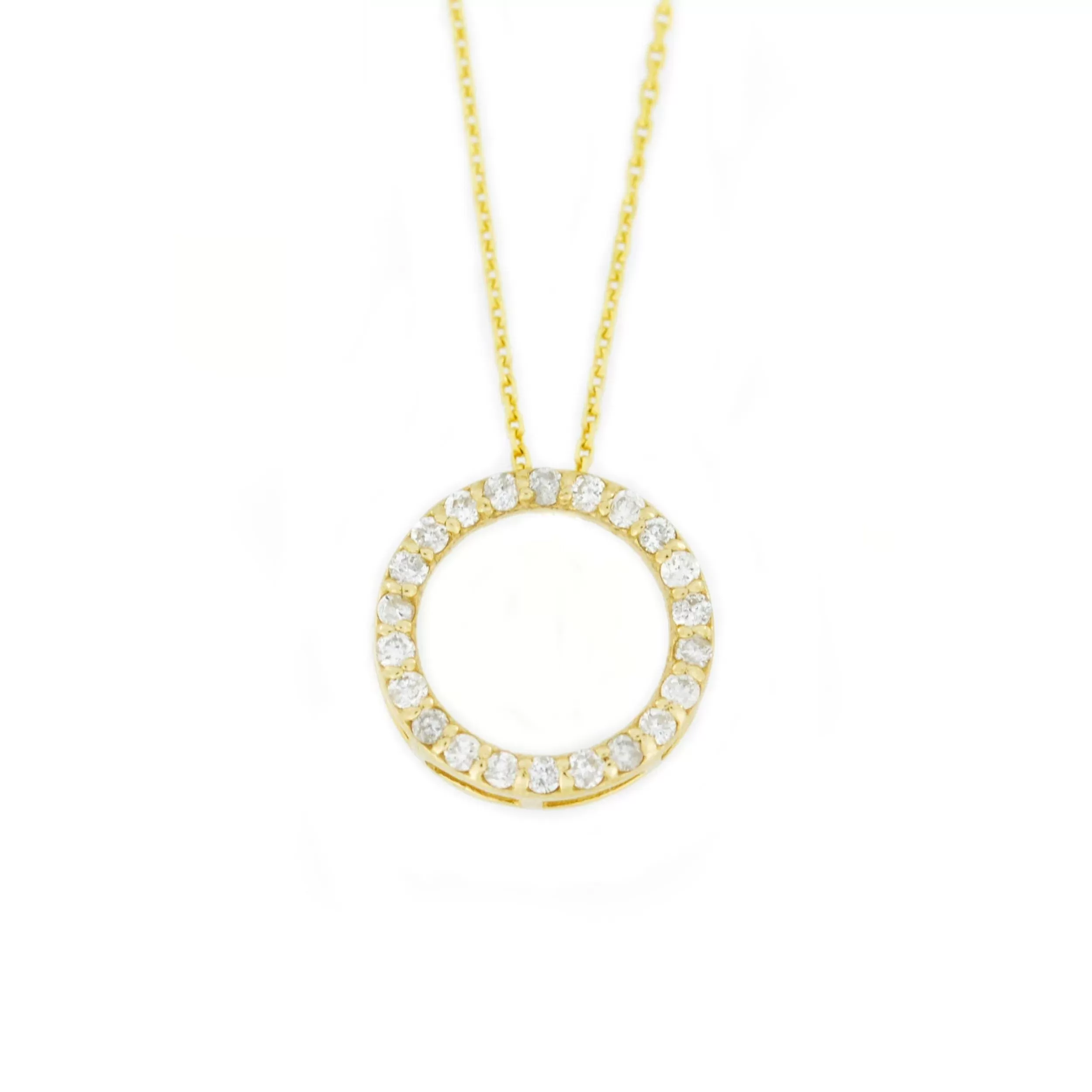 0.13 TCW Round Moissanite Open Circle Necklace for Women