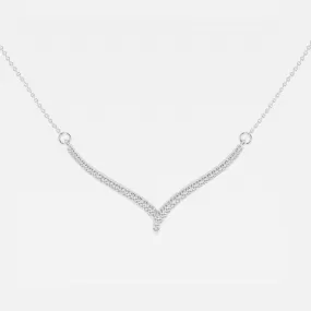 0.16 TCW Round Moissanite Diamond Petite Chevron Necklace