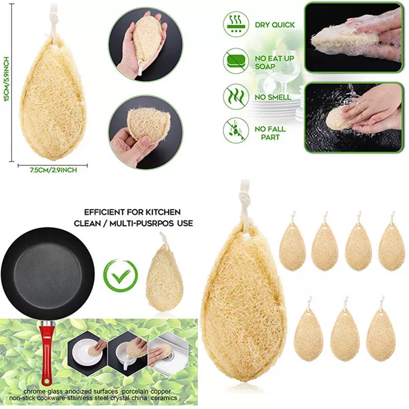 100% Natural Loofah Sponge Exfoliating Facial Body Scrubbers Pad Loofa Sponges Brush Scrub Cleansing