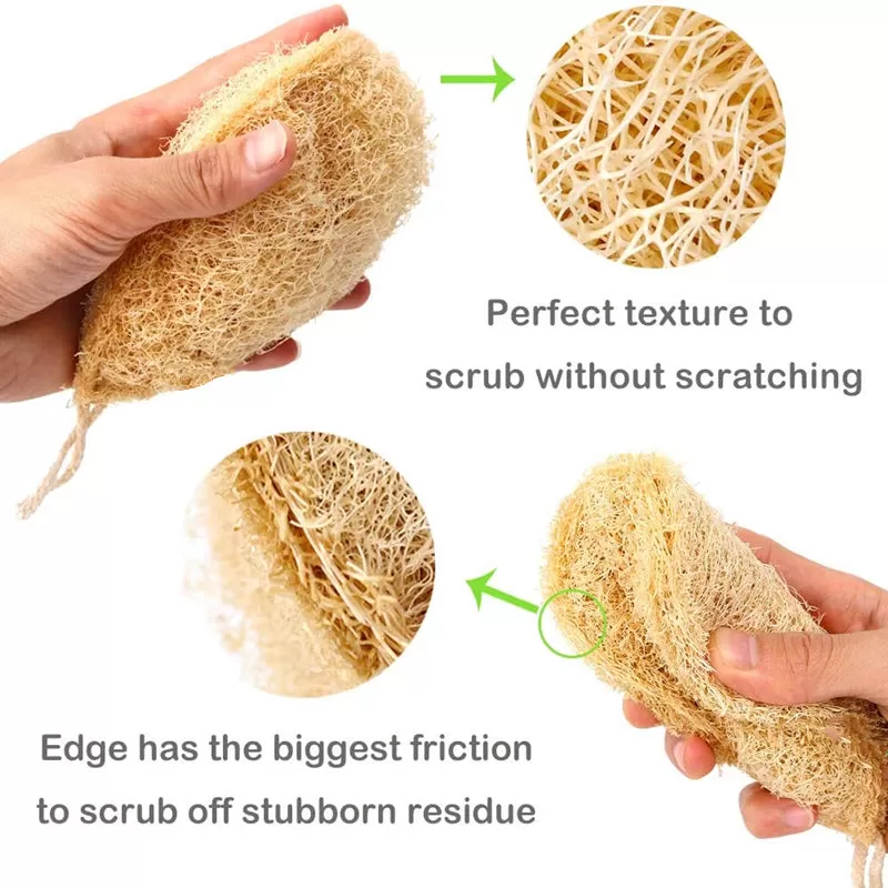 100% Natural Loofah Sponge Exfoliating Facial Body Scrubbers Pad Loofa Sponges Brush Scrub Cleansing