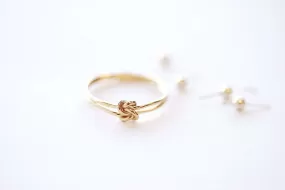 14k Gold Filled Double Knot Stacking Ring - Gold Minimalist Stacking Ring Knuckle Midi Ring Thin Band Dainty Ring Love Knot Celtic Ring [24]