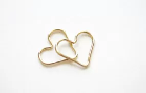 14K Gold-Filled Open Wire Heart, Gold Fill Heart Connector Link Spacer, Heart Charms, Jewelry Supplies, Heart Pendant, Heart Jump Rings