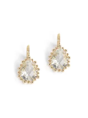 14K Yellow Gold Topaz Dew Drop Pear Drop Earrings