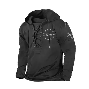 1776 USA GRAPHIC PULLOVER BANDAGE COTTON HOODIE