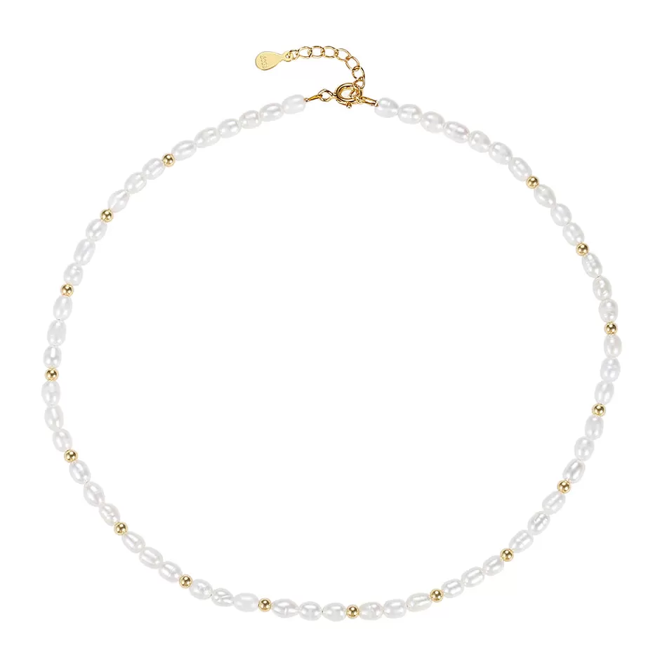 18k/ 925 Vermeil Freshwater Pearl Necklace