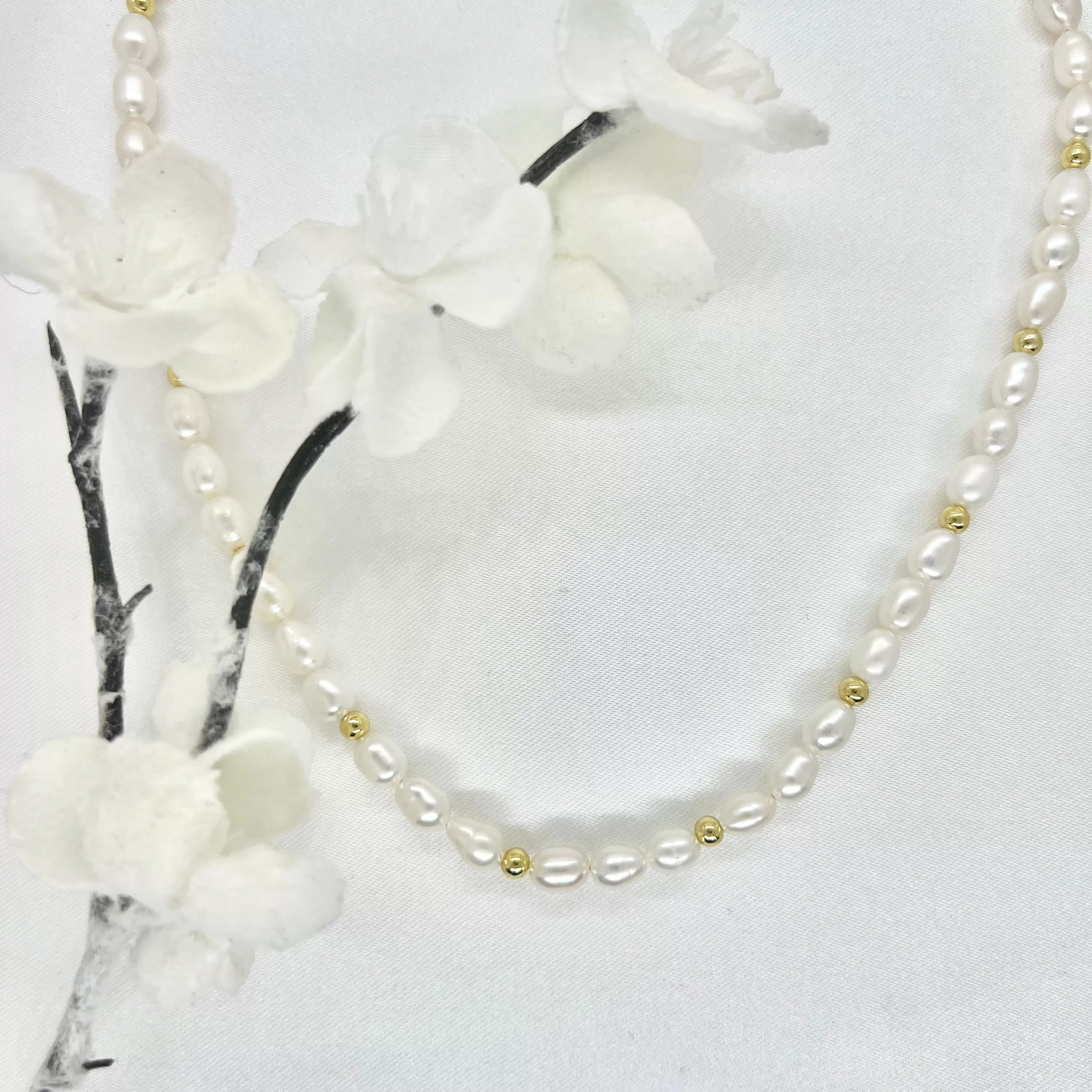 18k/ 925 Vermeil Freshwater Pearl Necklace