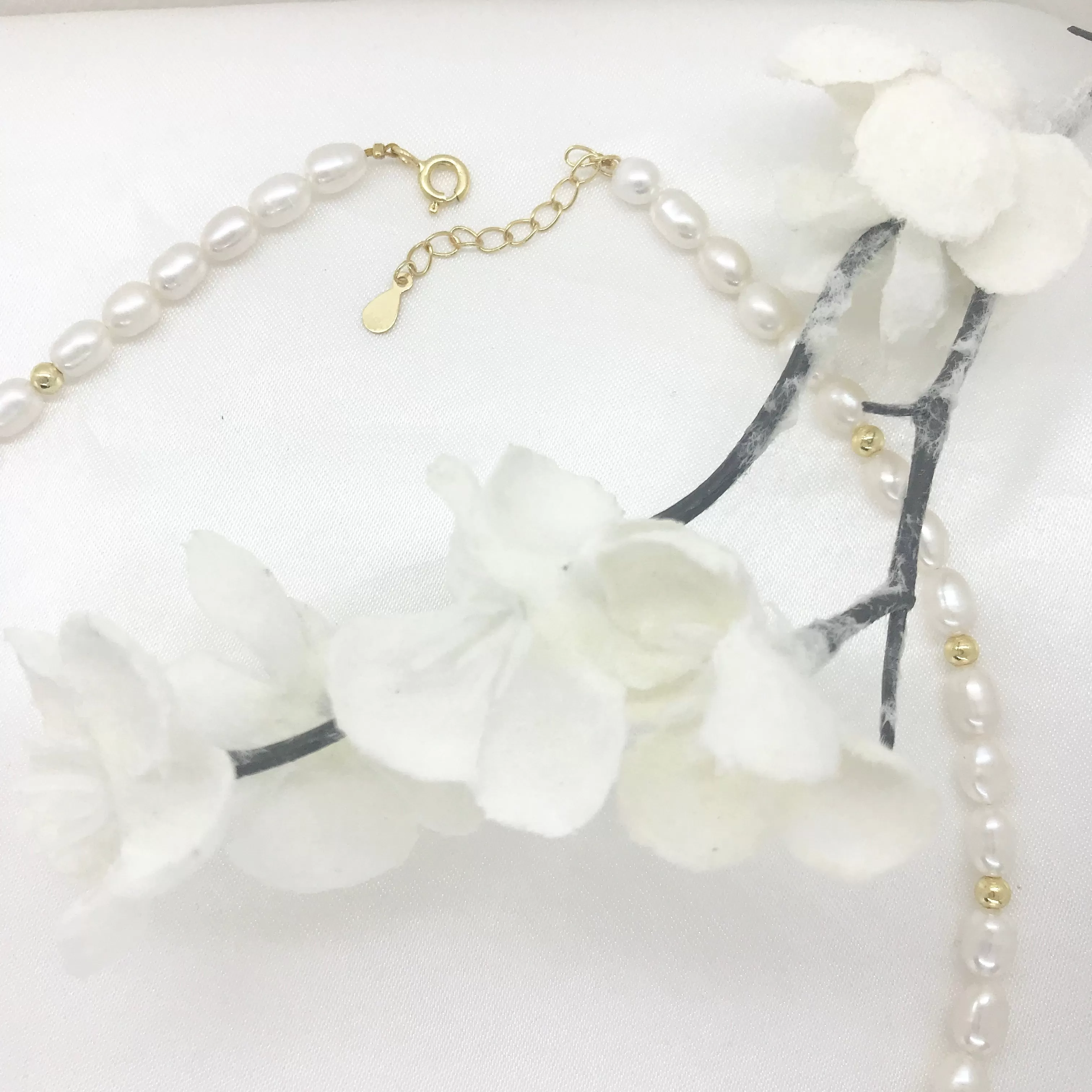 18k/ 925 Vermeil Freshwater Pearl Necklace