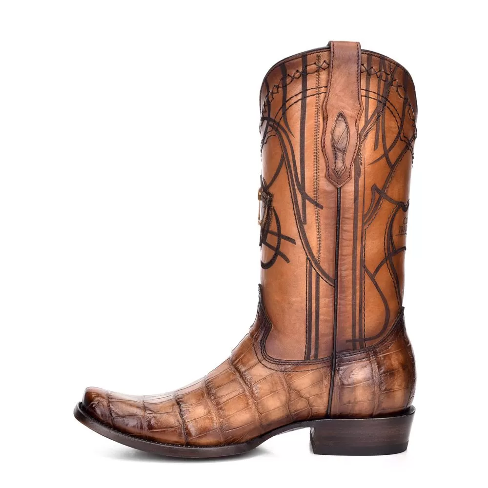 1J1NAL - Cuadra sand dress cowboy exotic alligator leather boots for men