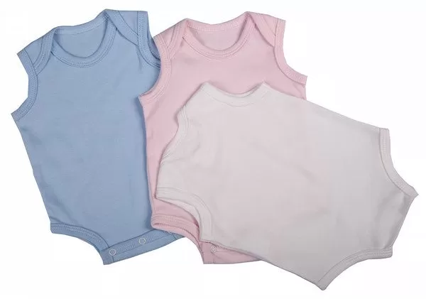 2-Pack Sleeveless Baby Onesies In Blank Colours 100% Cotton