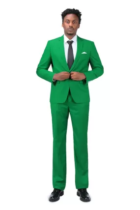 2-Piece Slim Fit Simple Designed Suit Green