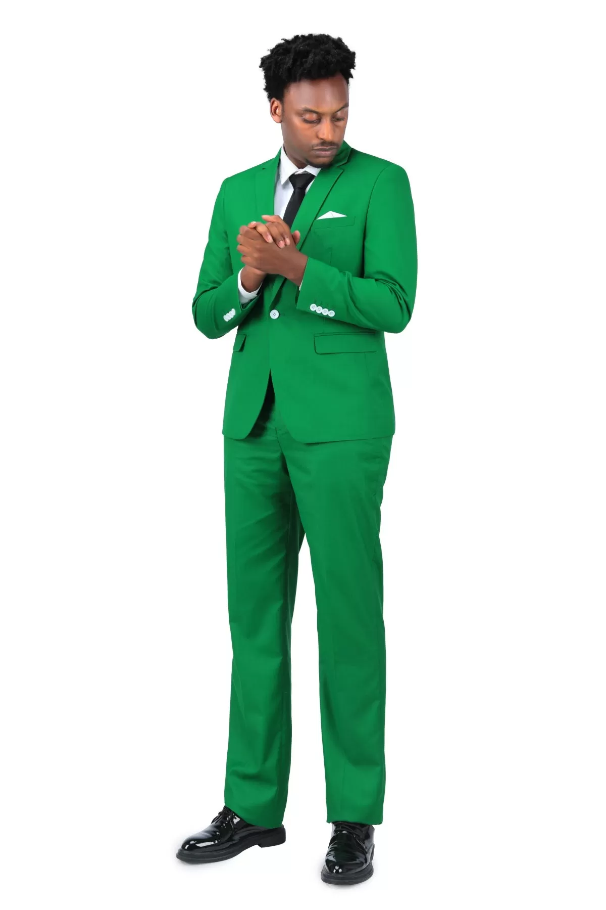 2-Piece Slim Fit Simple Designed Suit Green