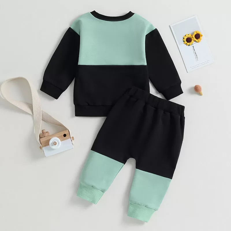 2 Pieces Set Baby Kid Boys Color-blocking Tops And Pants Wholesale 231130117