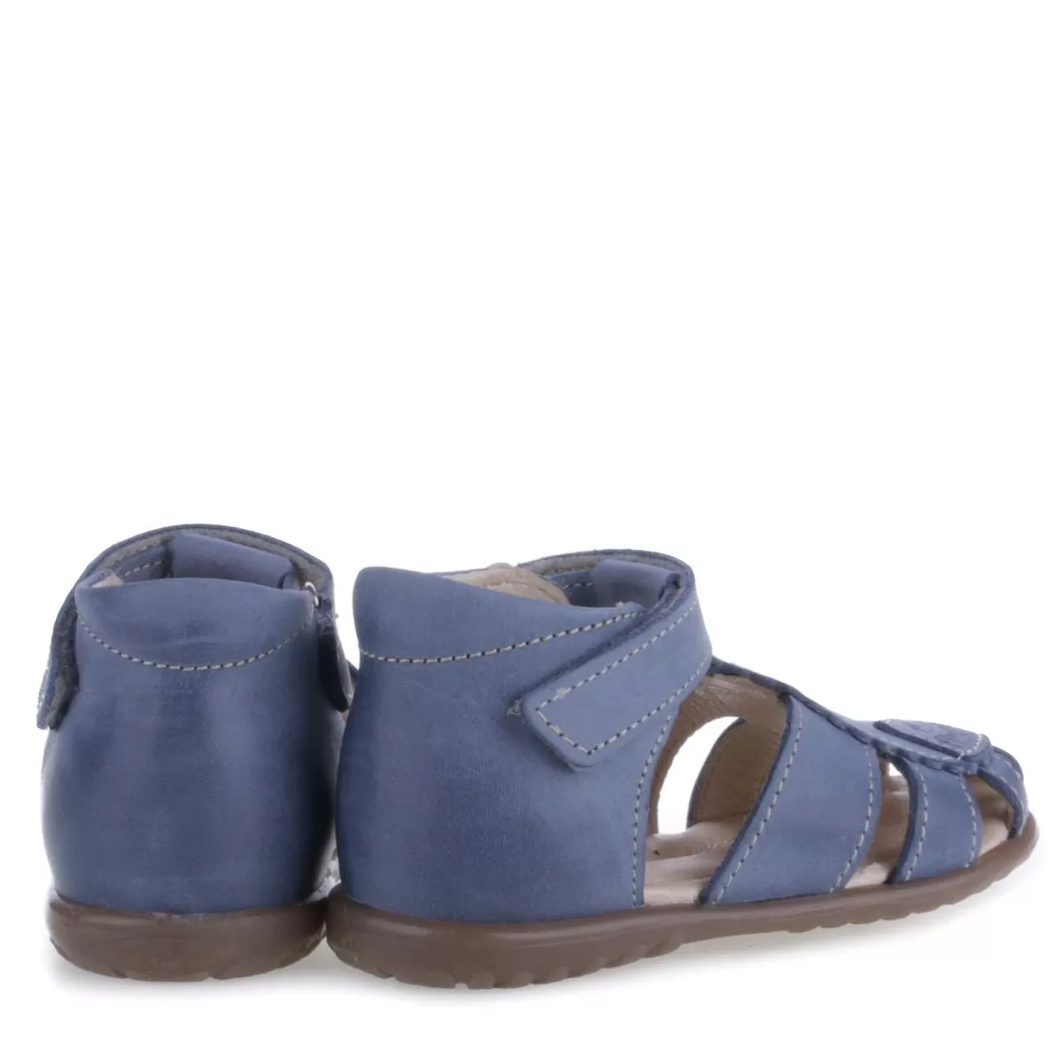 (2206-12) Emel Blue Half-Open Shoes