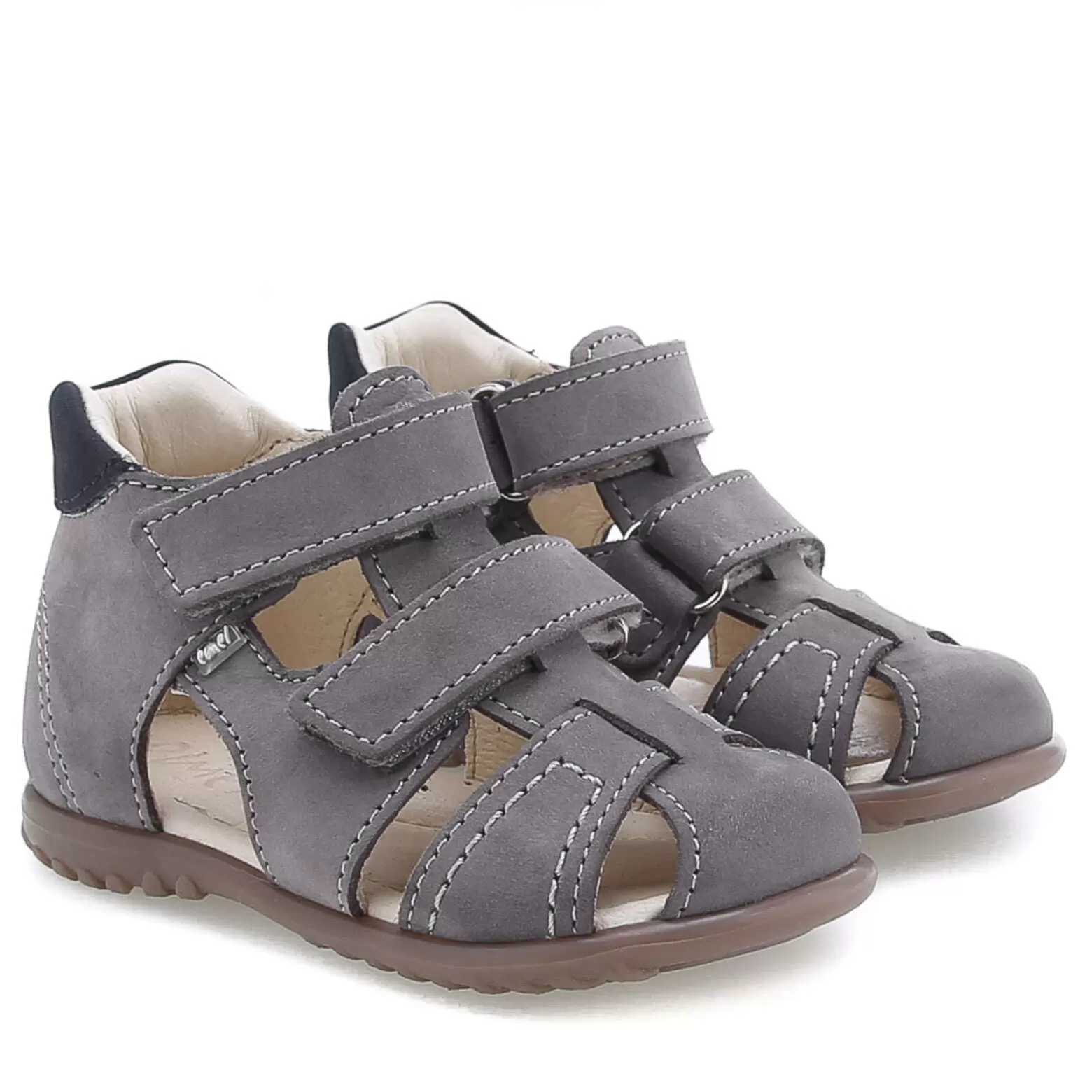 (2437-31) Emel grey closed sandals