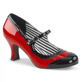 3 Inch Heel JENNA-06 Red-Black Pat