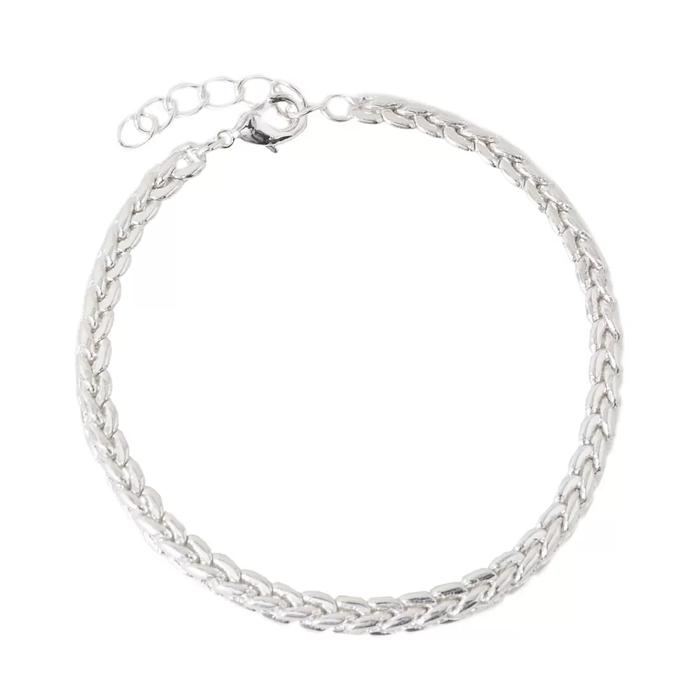 925 Pure Sterling St Silver Plated Platted Chain Bracelet  For Women By Accessorize London