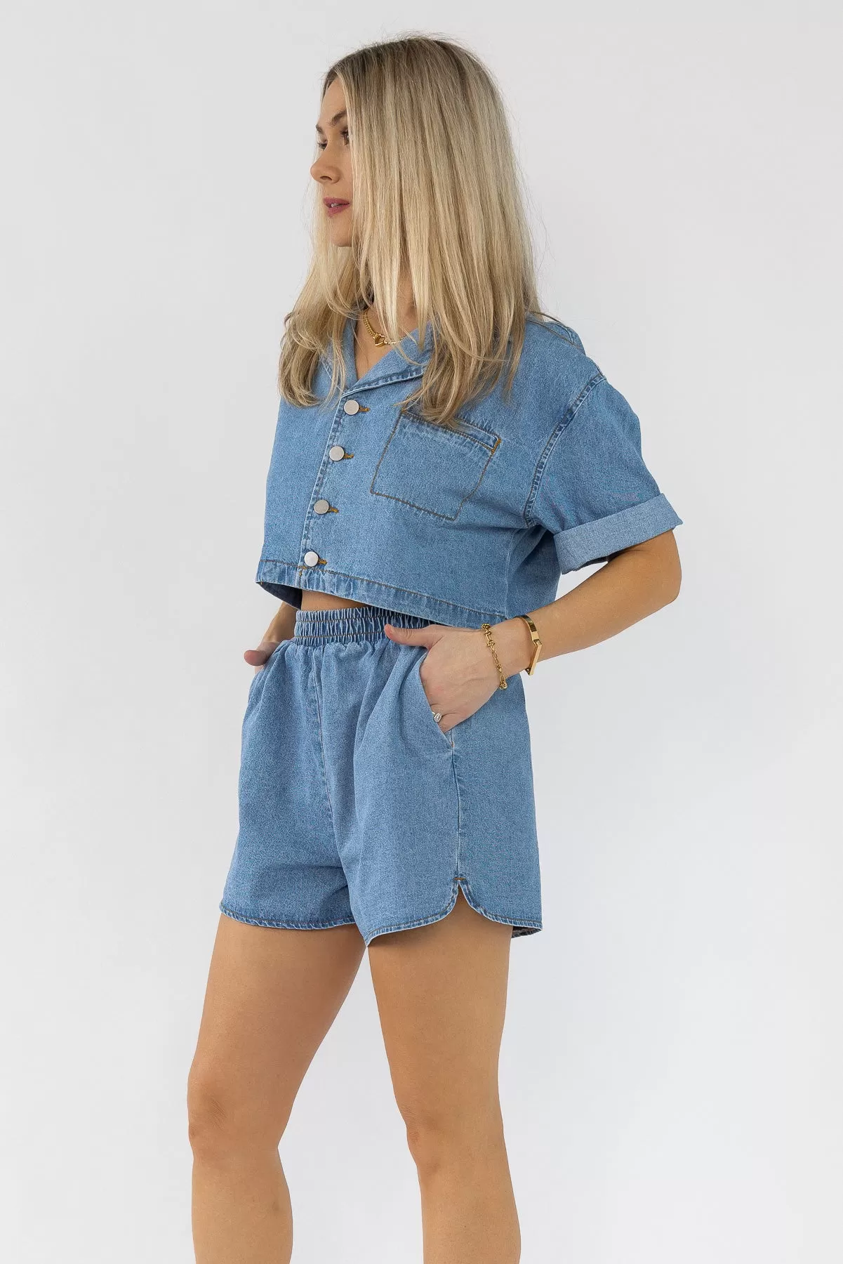 Adriana Denim Short Set