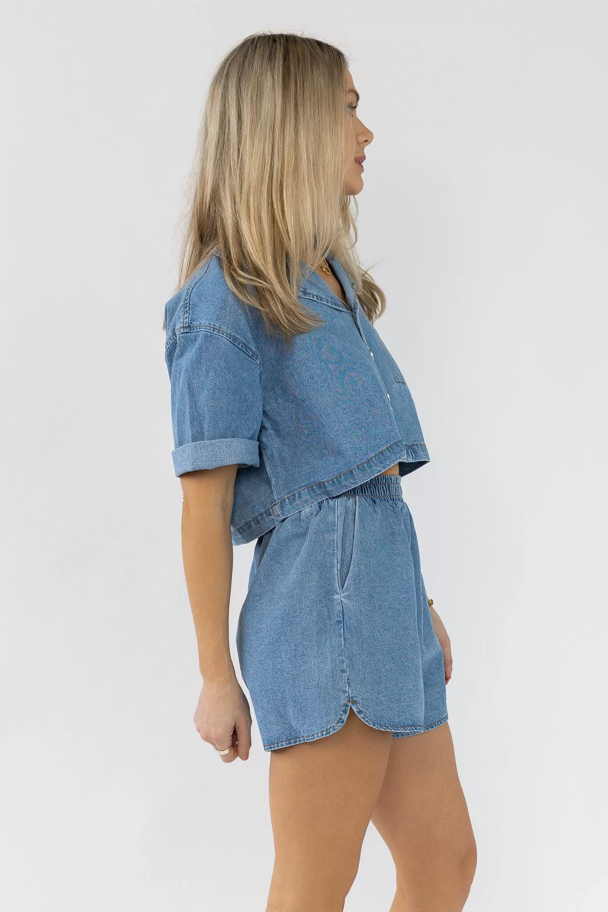 Adriana Denim Short Set