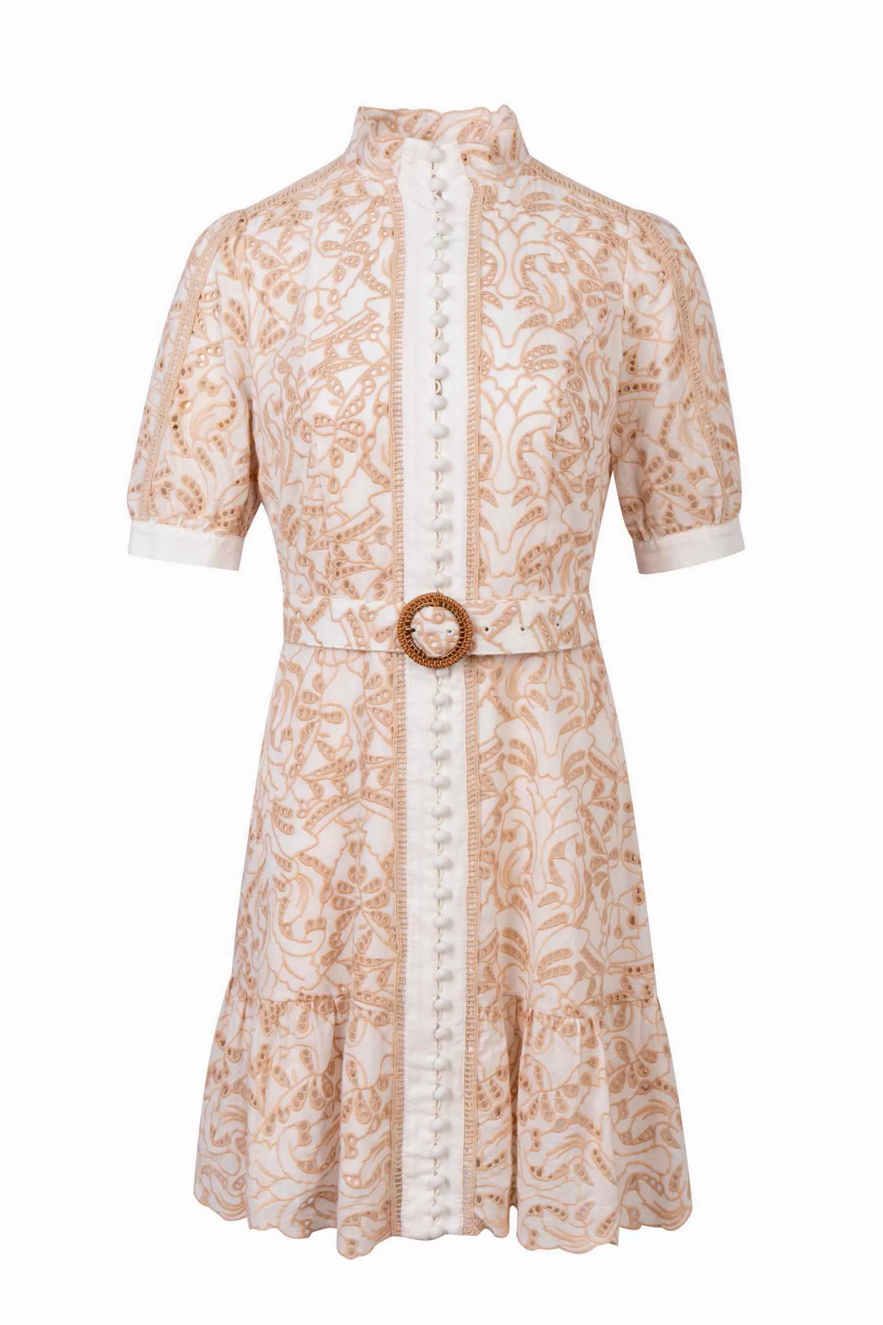 Agnes Mini Dress - White/Beige - GDS