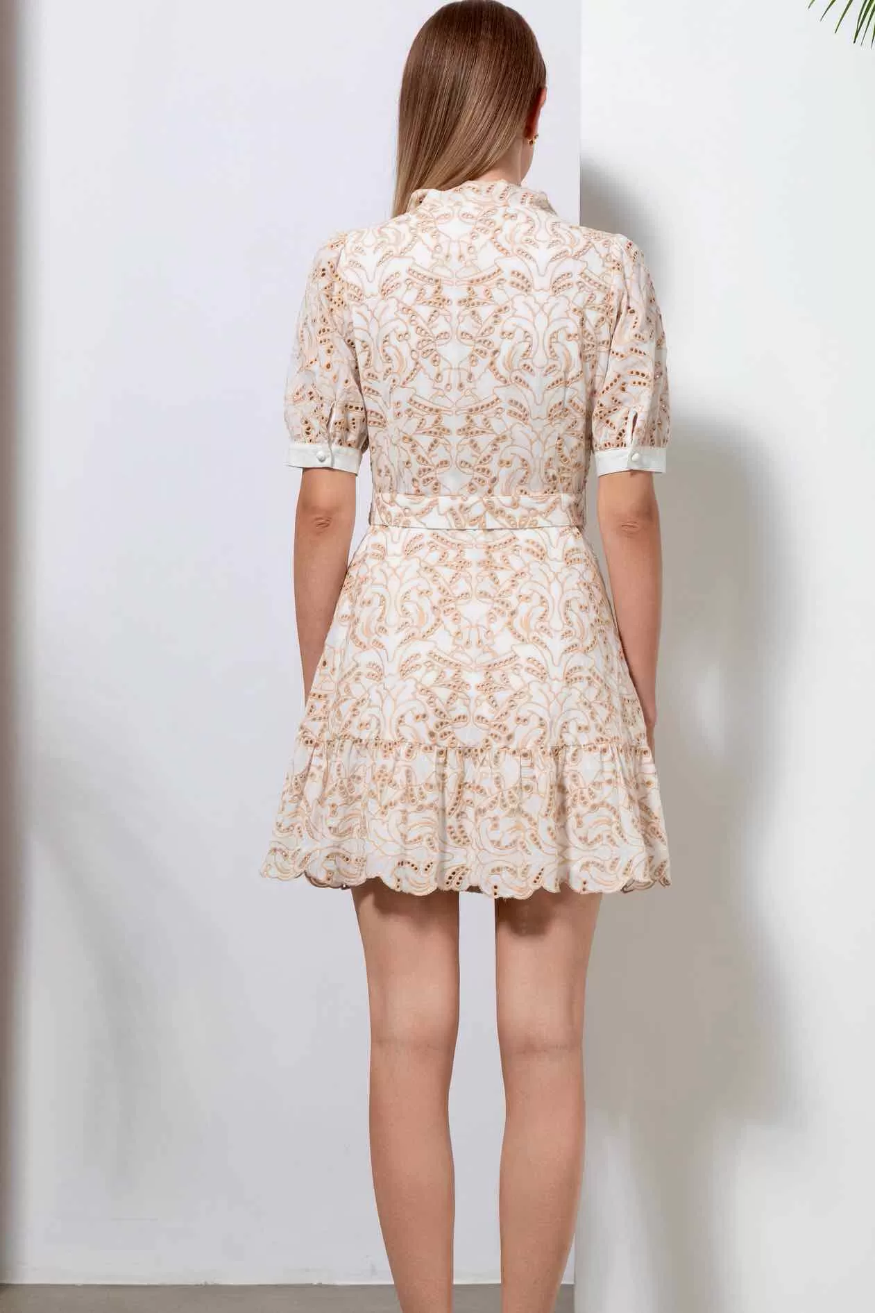 Agnes Mini Dress - White/Beige - GDS