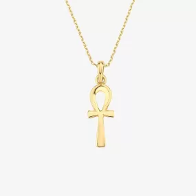 Ankh Cross Necklace | 14K Solid Gold