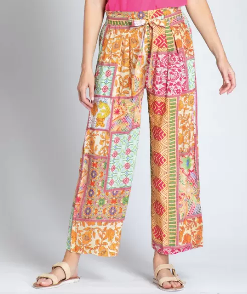 APNY Patchwork Pattern Crop Wide Leg Pant | Multi