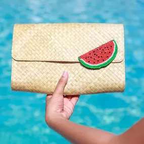 Applique Clutch Bag: Watermelon