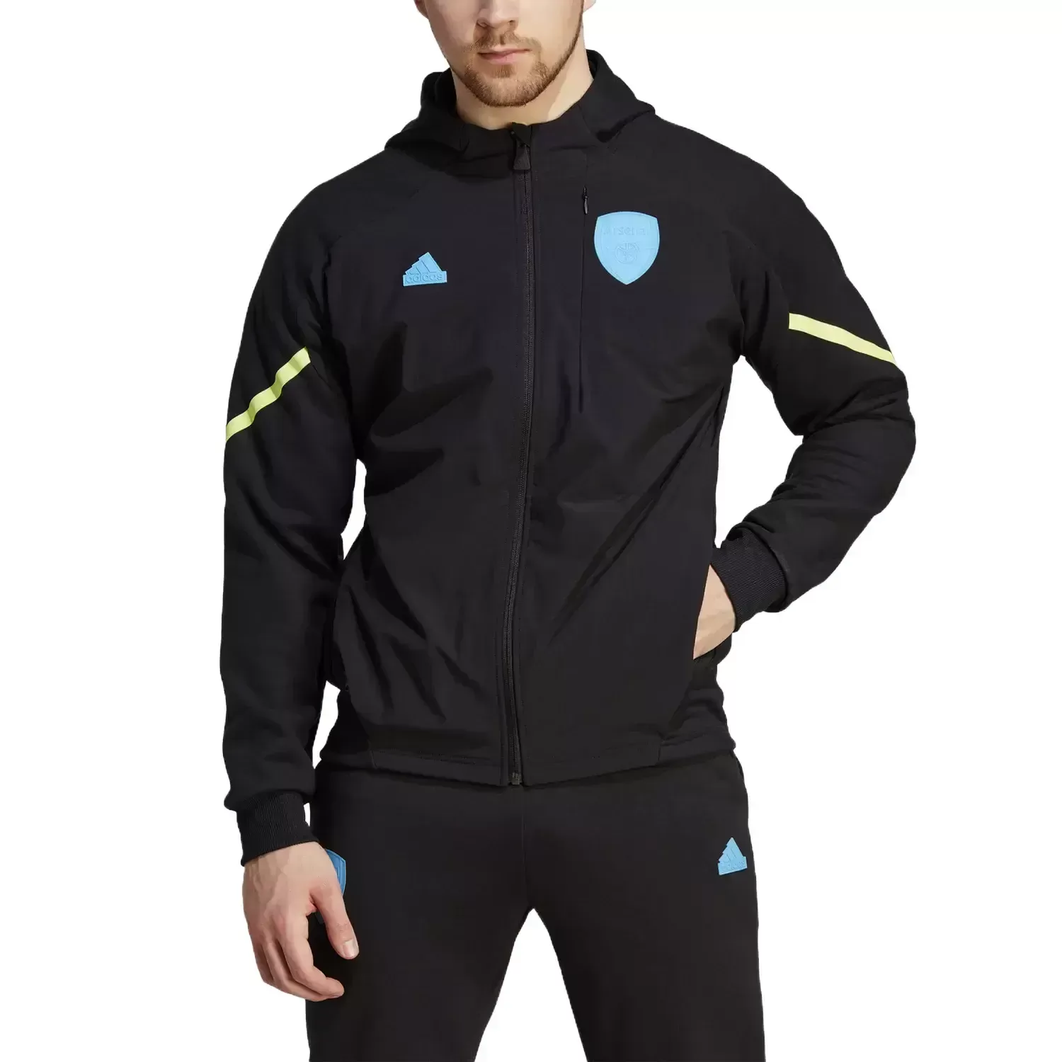 Arsenal FC black pre-match presentation tracksuit 2023/24 - Adidas