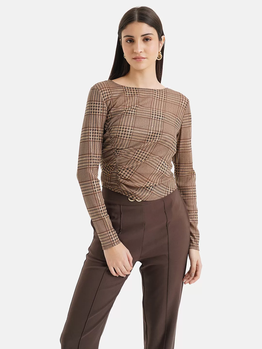 Asymmetric Ruched Crop Top