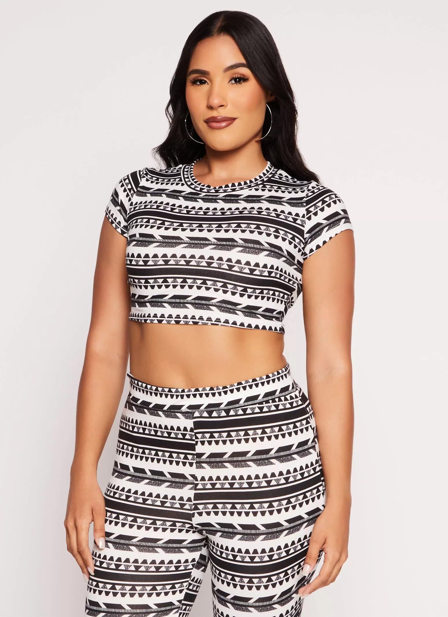 Aztec Print Crop Top