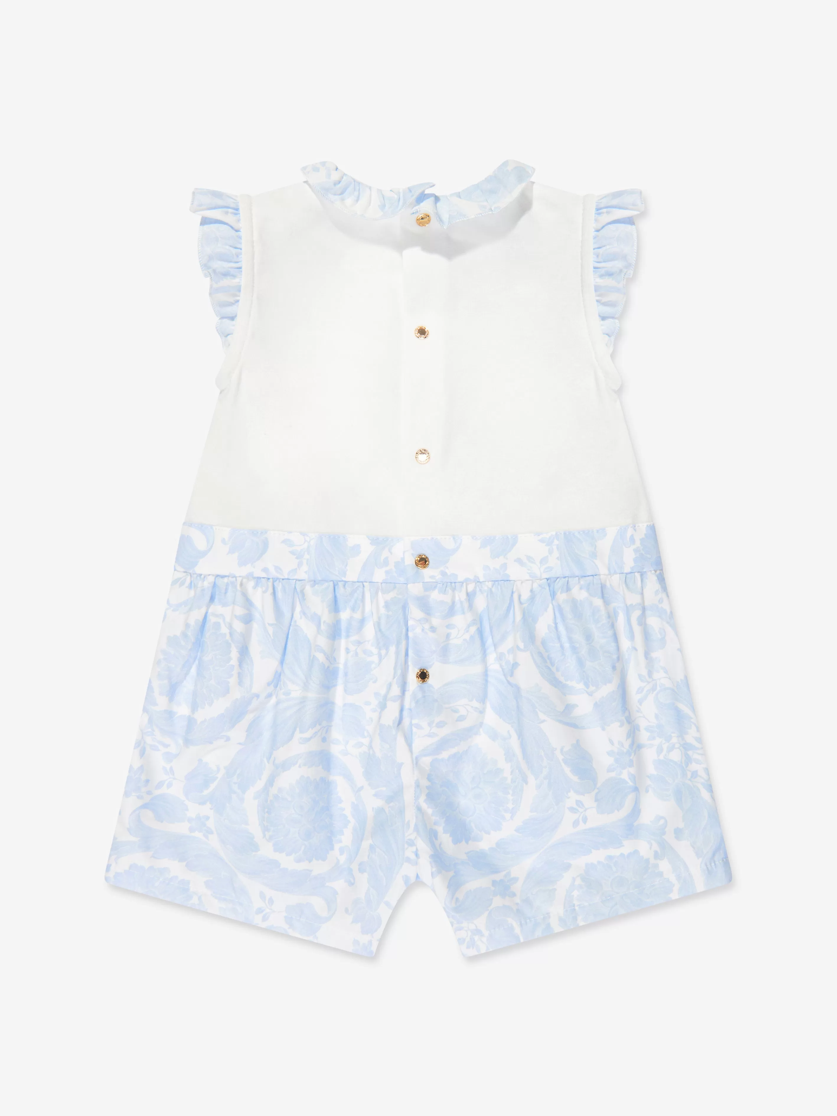 Baby Boys Barocco Logo Romper in Blue