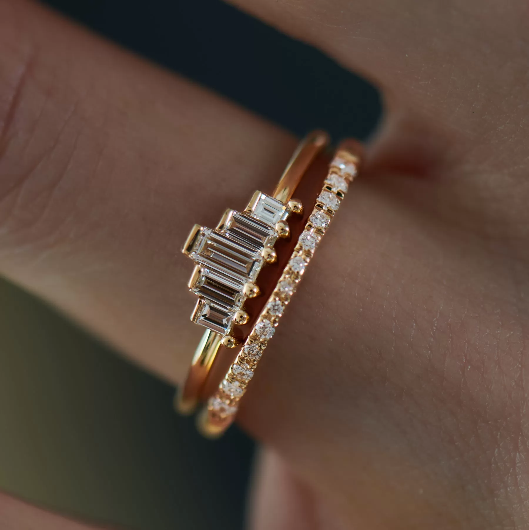 Baguette Diamonds Bridal Ring Set