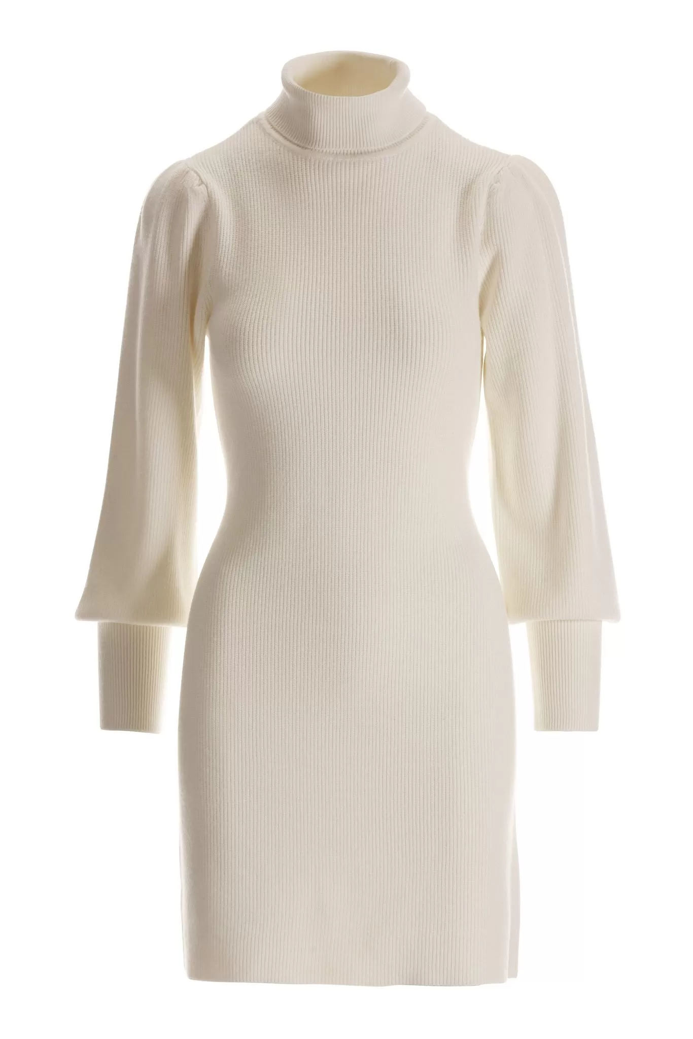 Balloon Sleeve Sweater Dress Cream