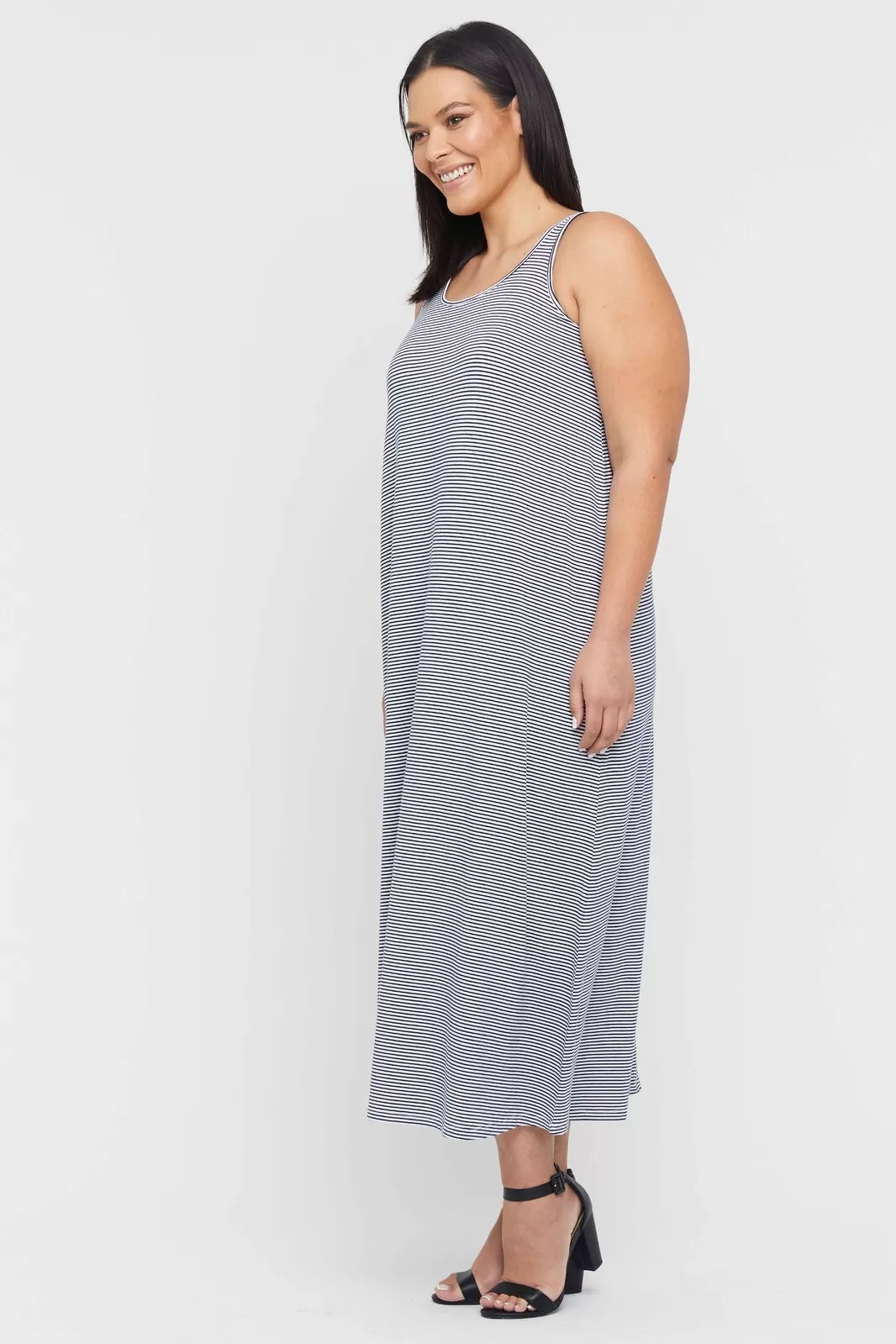 Bamboo Maxi Dress - Thin Stripe