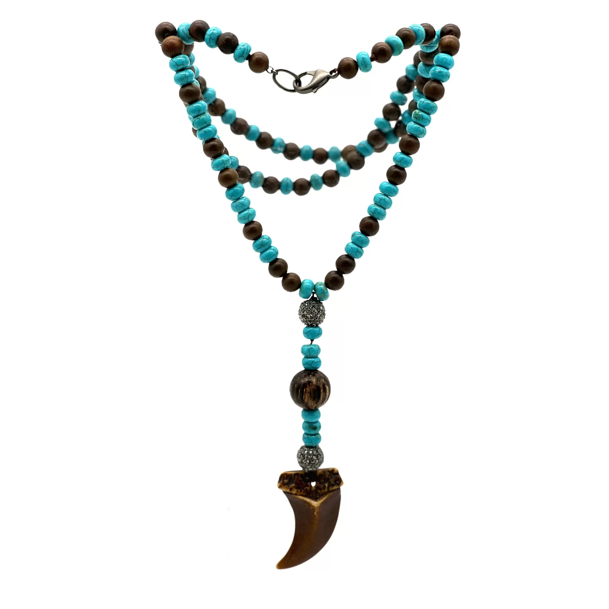 Beaded Brown Tooth Necklace