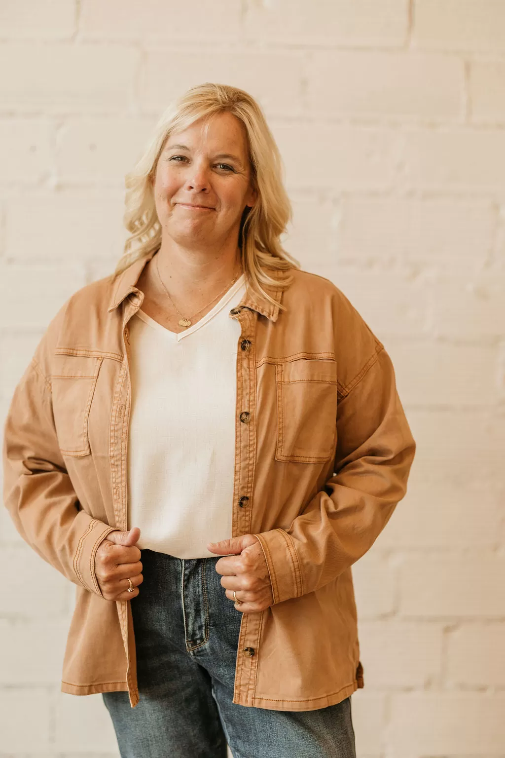 BERKLEY RUST ORANGE BUTTON DOWN JACKET