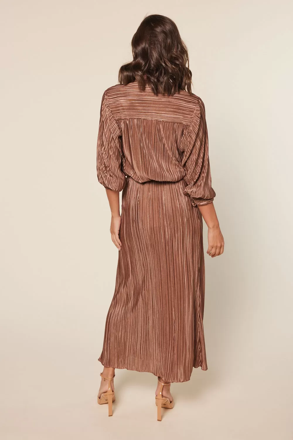 Bianca Plisse Skirt in Bronze