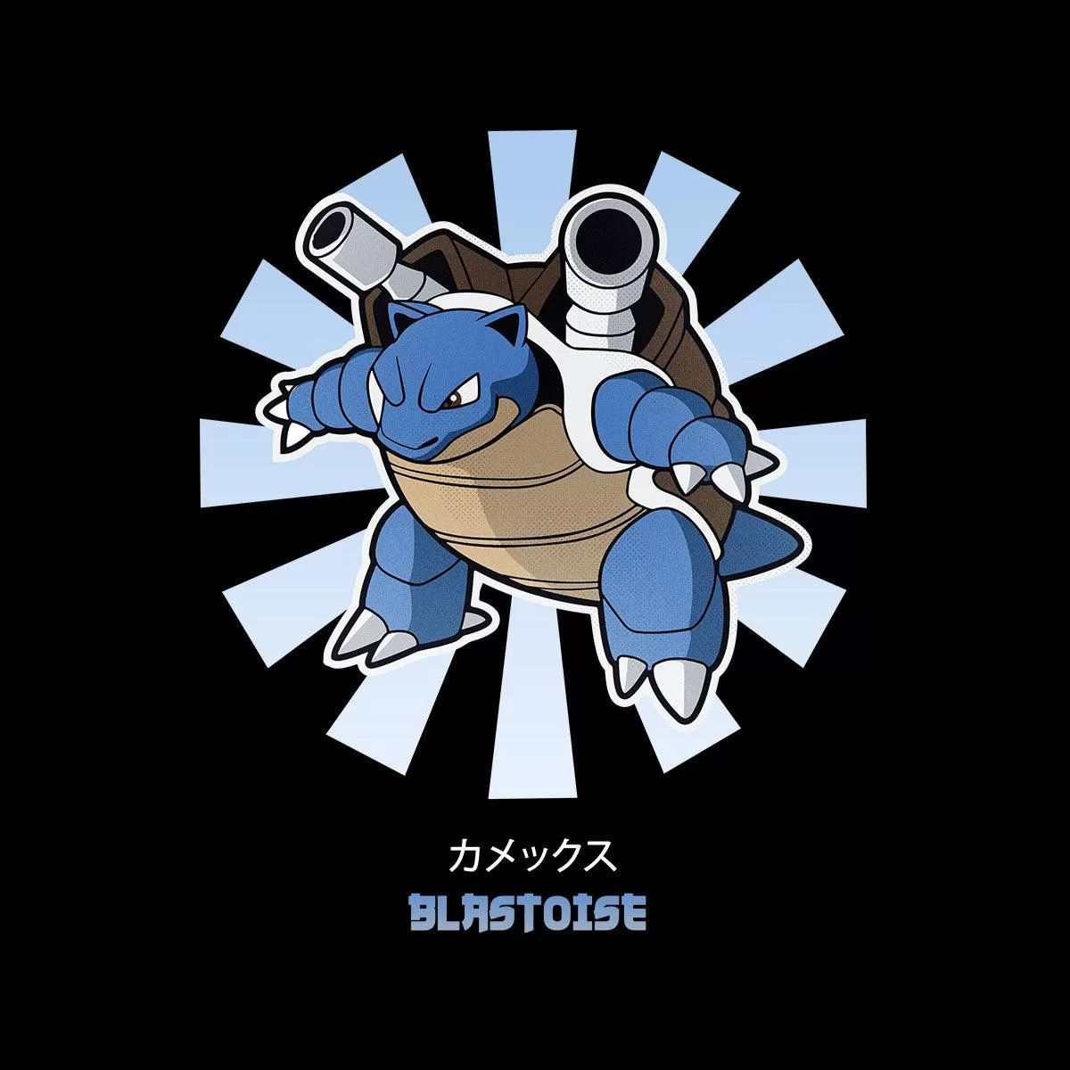 Blastoise Pokemon Movie Typographygraphy T-shirt for Kids