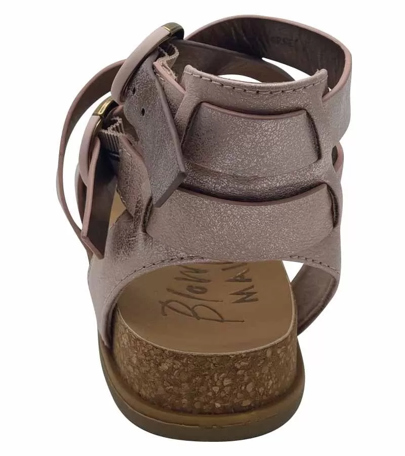 Blowfish Womens Rose Gold Crossover Strap Summer Sandal - Fandie B