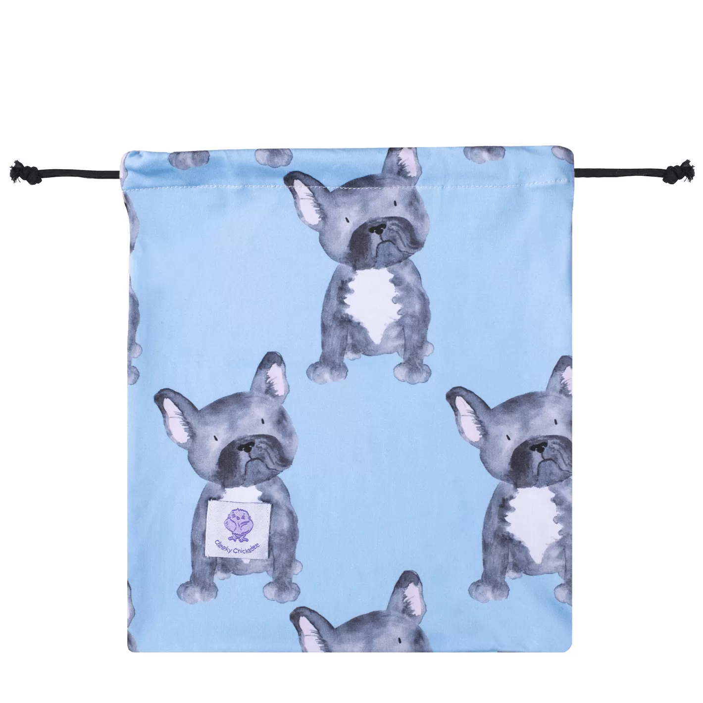 Blue Frenchie Long Sleeve Onesie