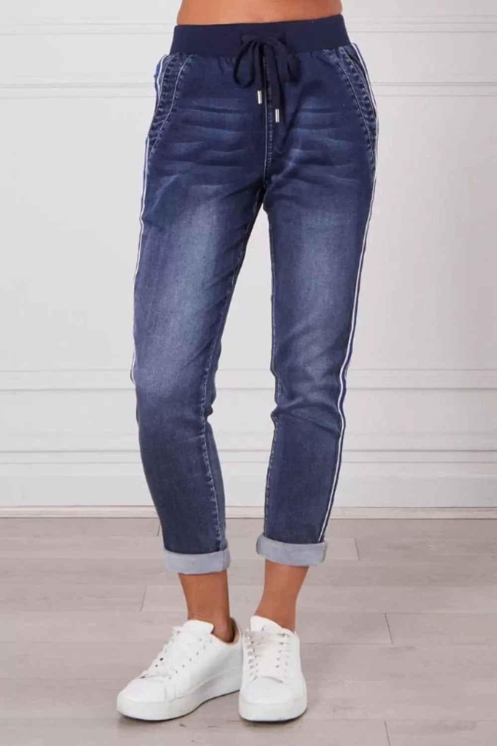 Boston Denim Jogger | Dark Blue Wash