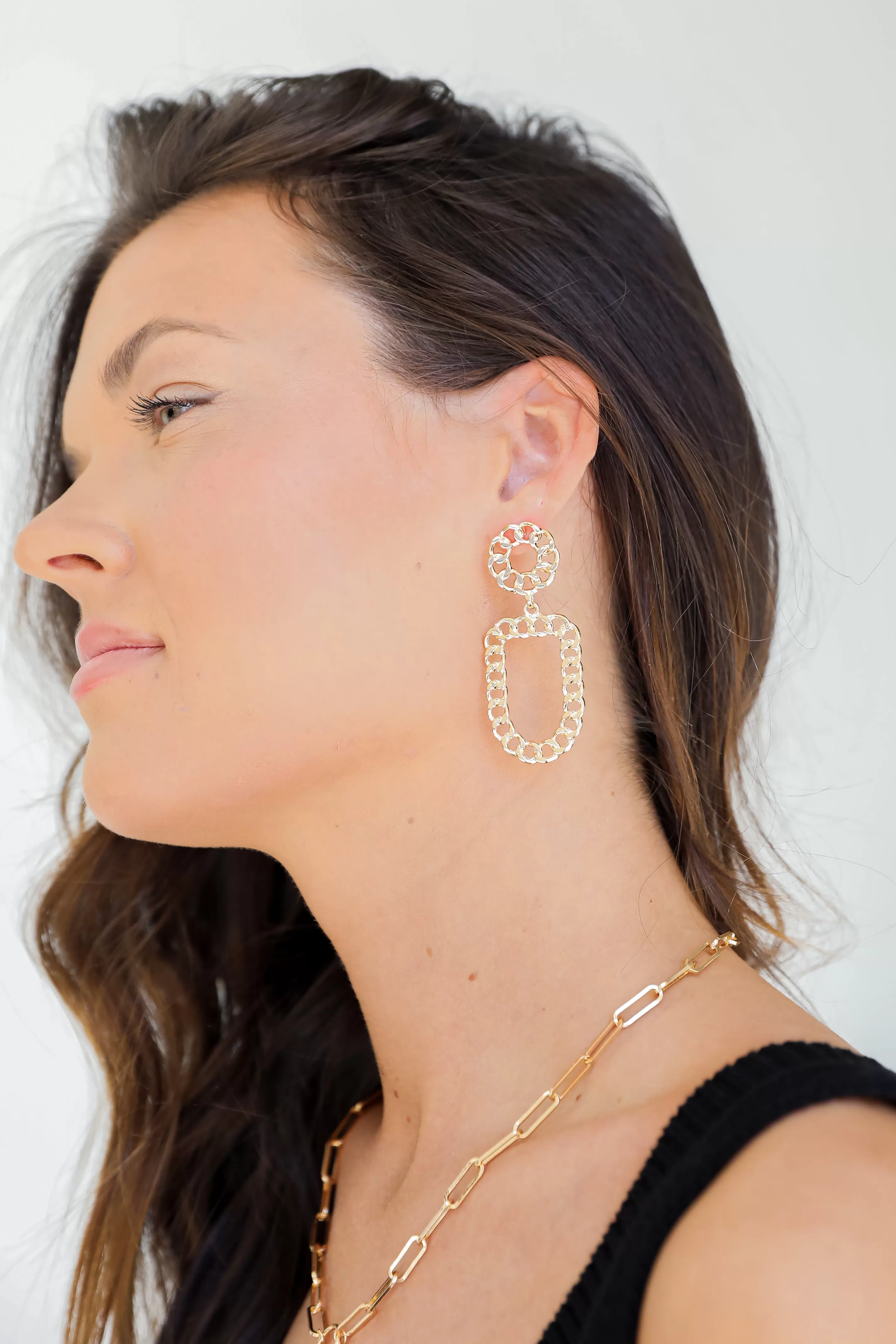 Brinley Gold Chain Drop Earrings