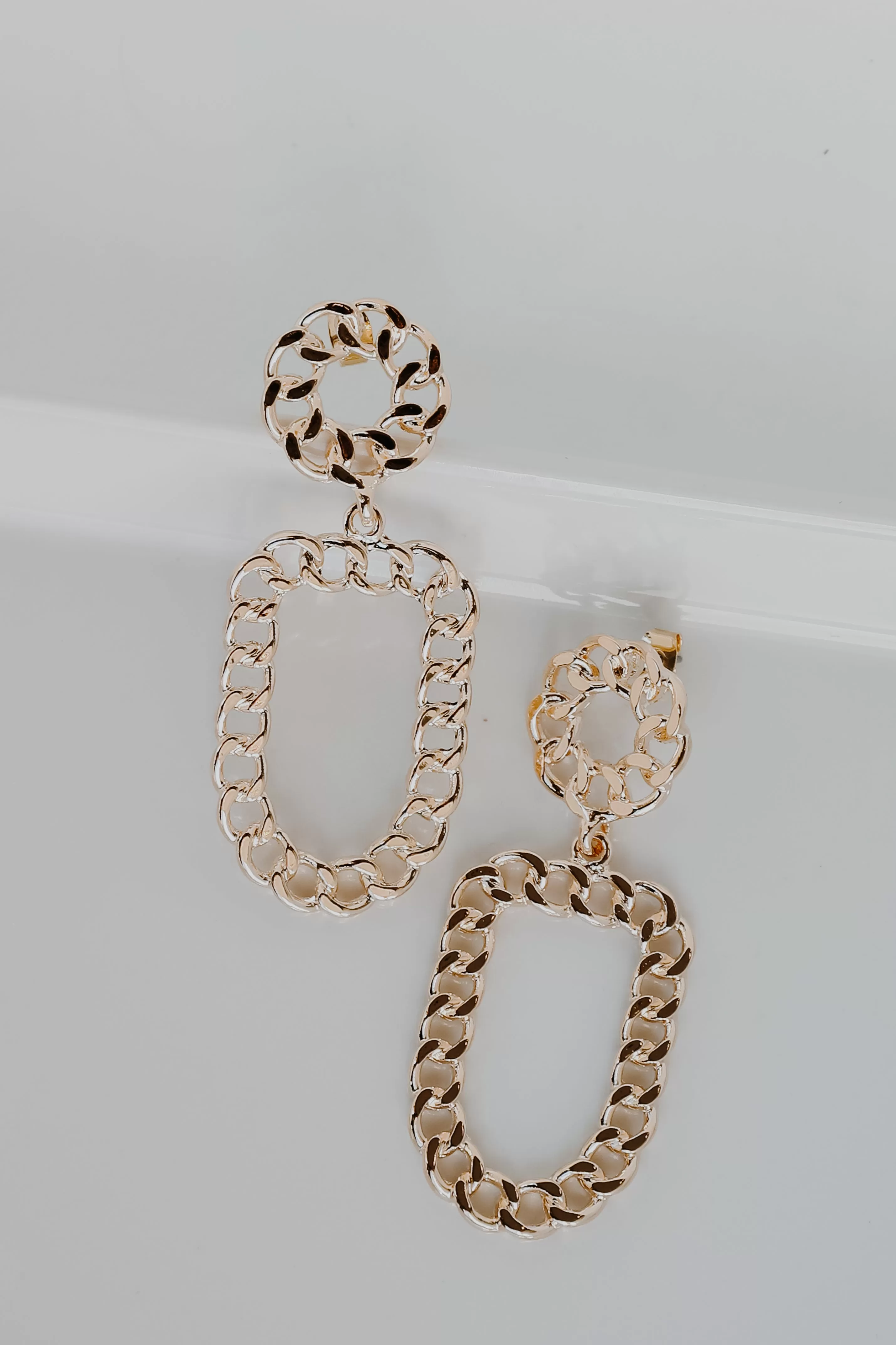 Brinley Gold Chain Drop Earrings