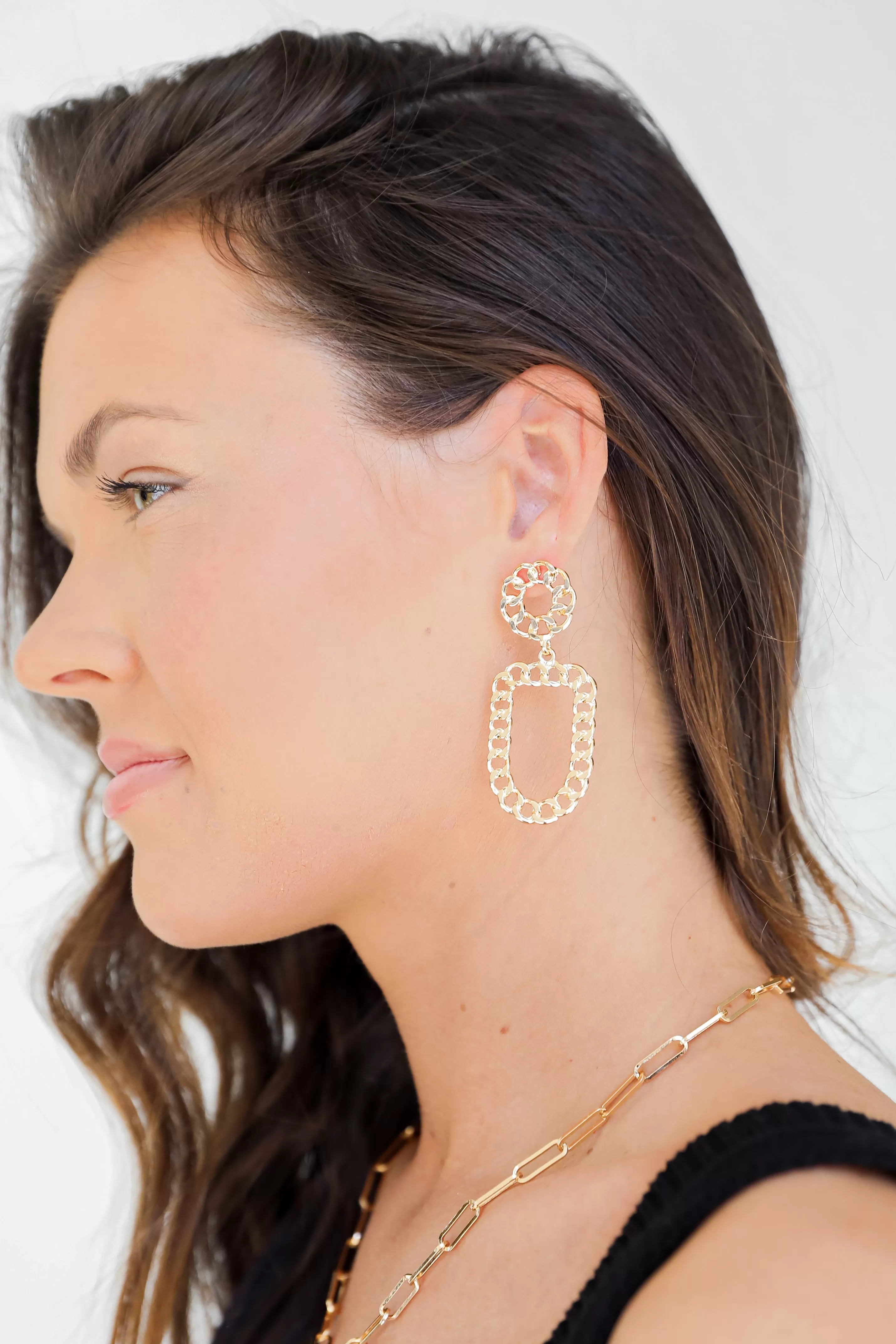 Brinley Gold Chain Drop Earrings