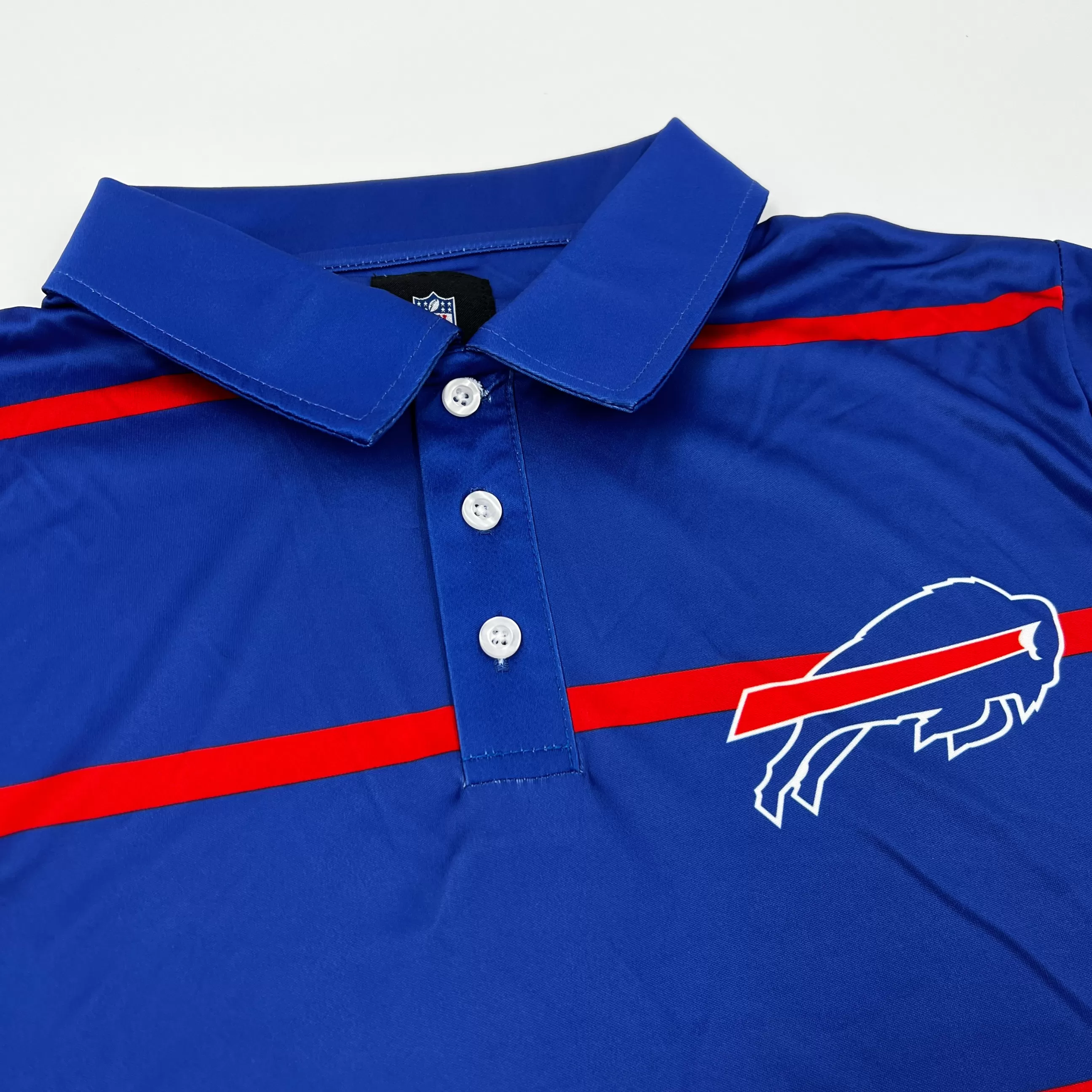 Buffalo Bills Royal Blue & Red Striped Polo