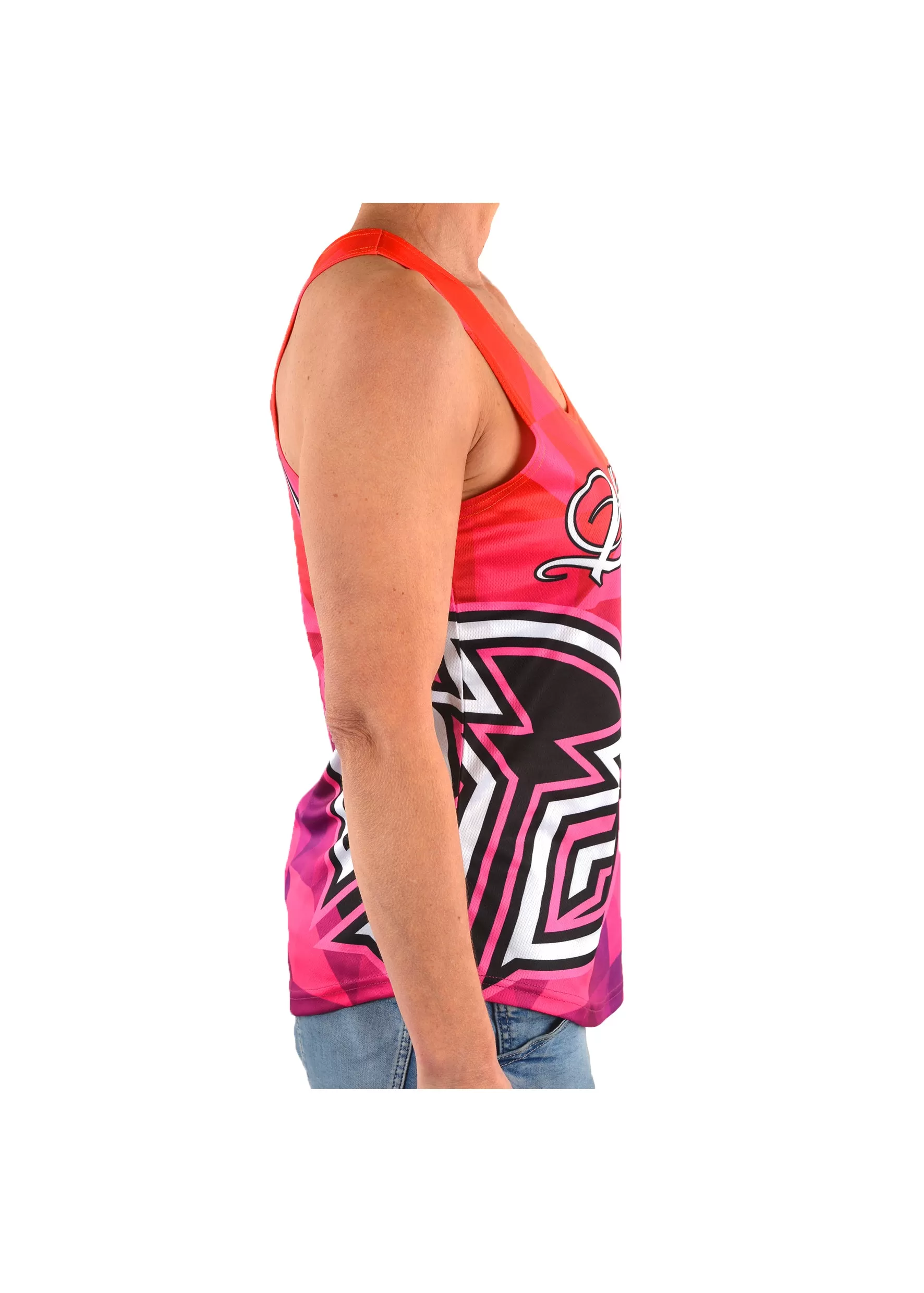 Bullzye Ladies Ripple Singlet - Flame - B1S2501142 - ON SALE