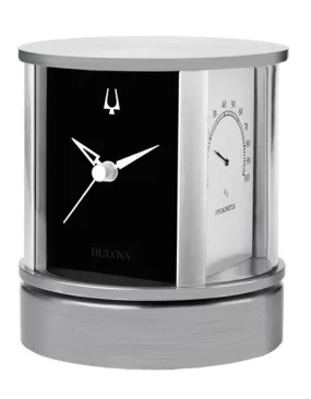 Bulova President Desk Clock & Weather Station - Thermometer - Picture Holder