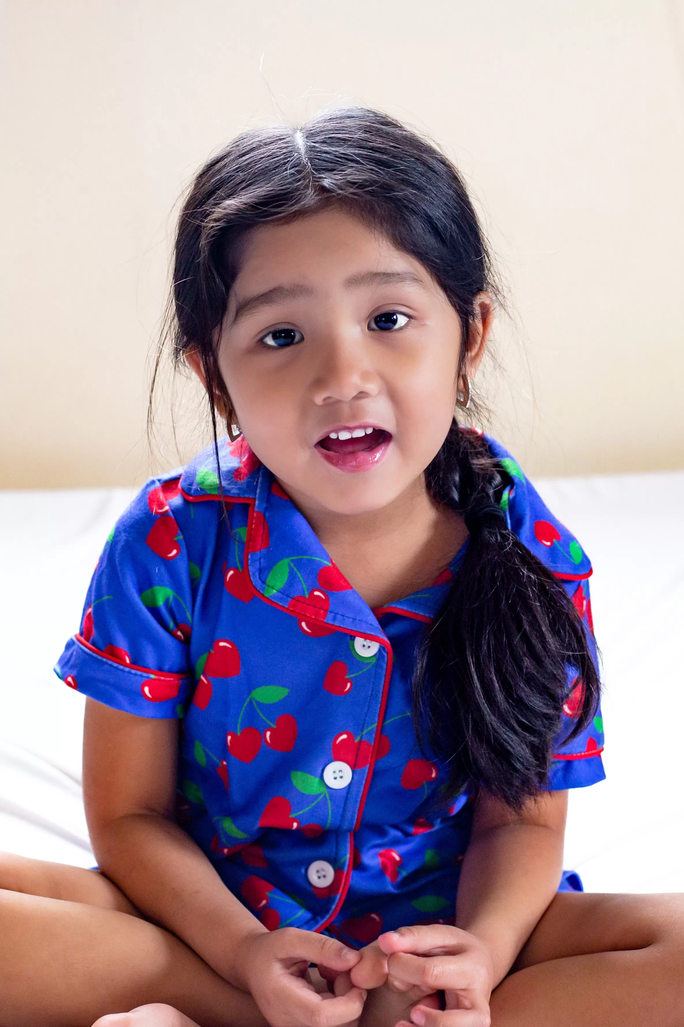 Button Down Pajamas - Bright Cherries