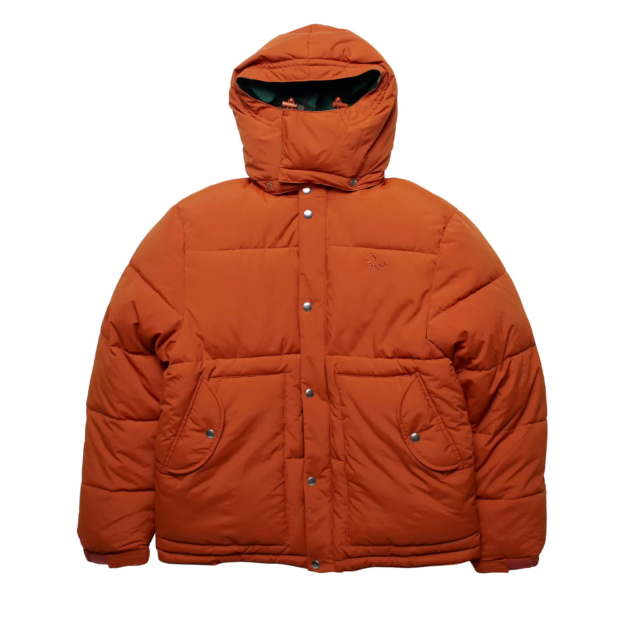 By Parra Trees In The Wind Puffer Jacket Sienna Orange 50242