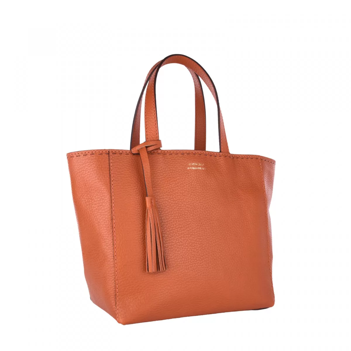 Cabas parisien Loxwood en cuir grainé - Orange Ambre